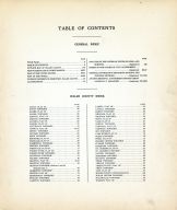 Table of Contents, Walsh County 1928